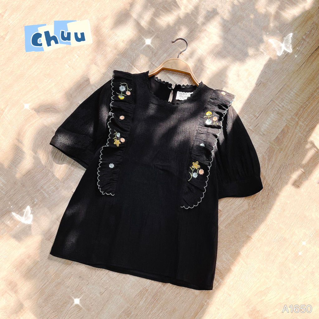 Áo Sơ Mi Thêu Bèo Viền Ren A1650