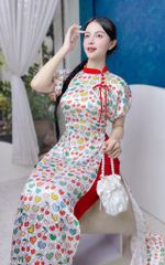 Áo Dài Tay Búp Bí Cổ Màu AD1394 (áo lẻ)