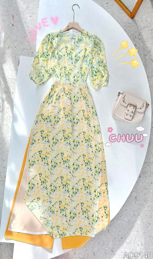 Áo Dài 4T Tay Đắp AD9140 (áo lẻ)