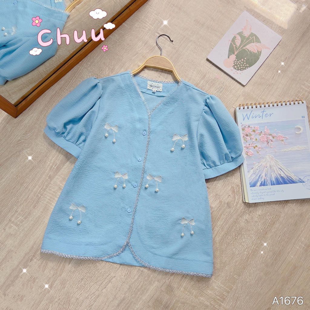 Áo Xốp Nơ Ngọc A1676