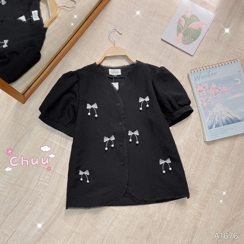 Áo Xốp Nơ Ngọc A1676