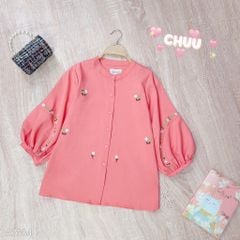 Áo Sơ Mi Thêu Vòng Oval Hoa A1684