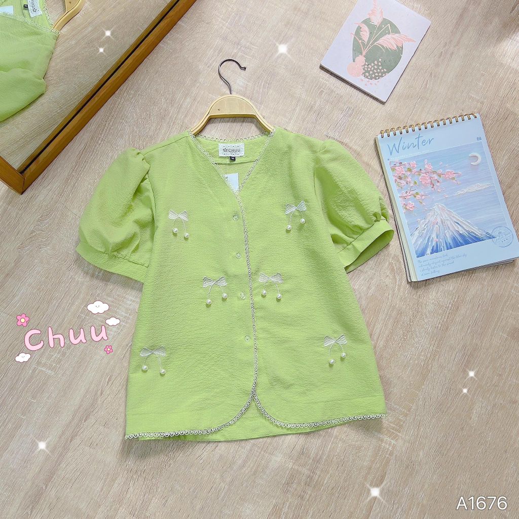 Áo Xốp Nơ Ngọc A1676