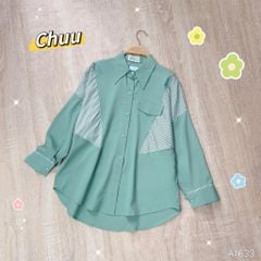 Áo Trơn Mix Sọc Túi Nắp A1633