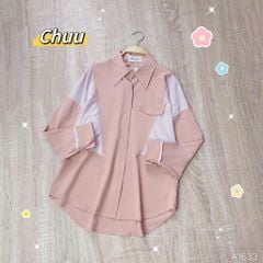 Áo Trơn Mix Sọc Túi Nắp A1633