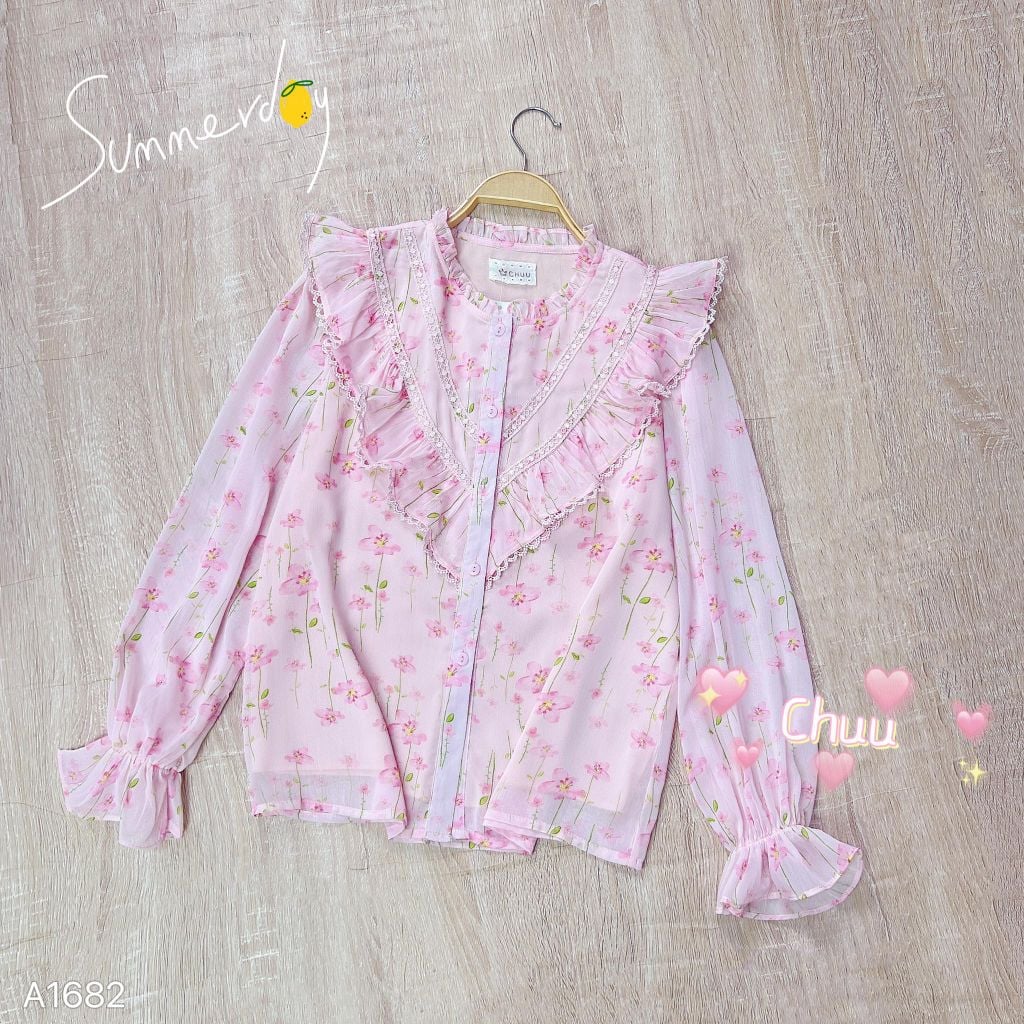 Áo Sơ Mi Viền Bèo Ivy A1682