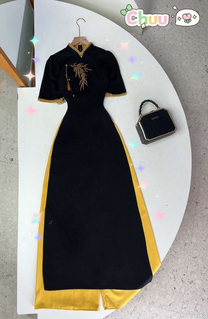 Áo Dài Cành Trúc Đong Đưa (PK) AD1443 (áo lẻ)