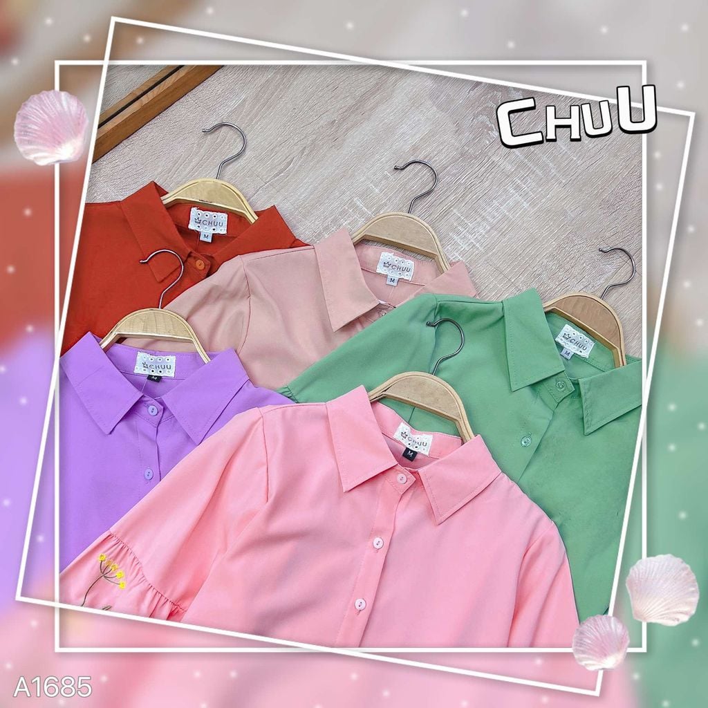 Áo Sơ Mi Tay Bí Thêu A1685