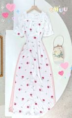 Áo Dài Vân Gấm Hoa Len AD1429 (áo lẻ)