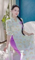 Áo Dài Cổ YY Ren+PK AD9002.1415 (áo lẻ)