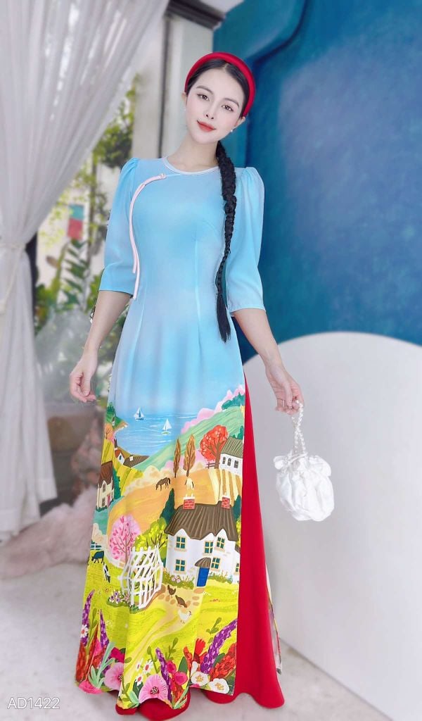 Áo Dài Ngôi Làng Pháp AD1422 (áo lẻ)
