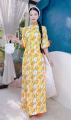 Áo Dài Hoa Nấm Rơm AD1439 (áo lẻ)