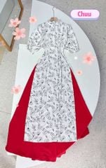 Áo Dài Ren Chữ UUUU AD1450 (áo lẻ)