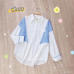 Áo Trơn Mix Sọc Túi Nắp A1633