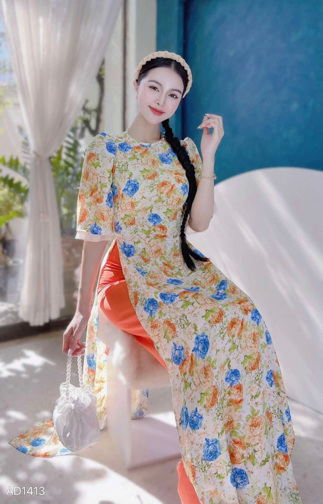 Áo Dài Tay Suông Thạch Dừa AD1413 (áo lẻ)