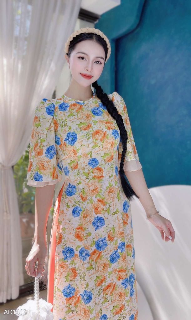 Áo Dài Tay Suông Thạch Dừa AD1413 (áo lẻ)