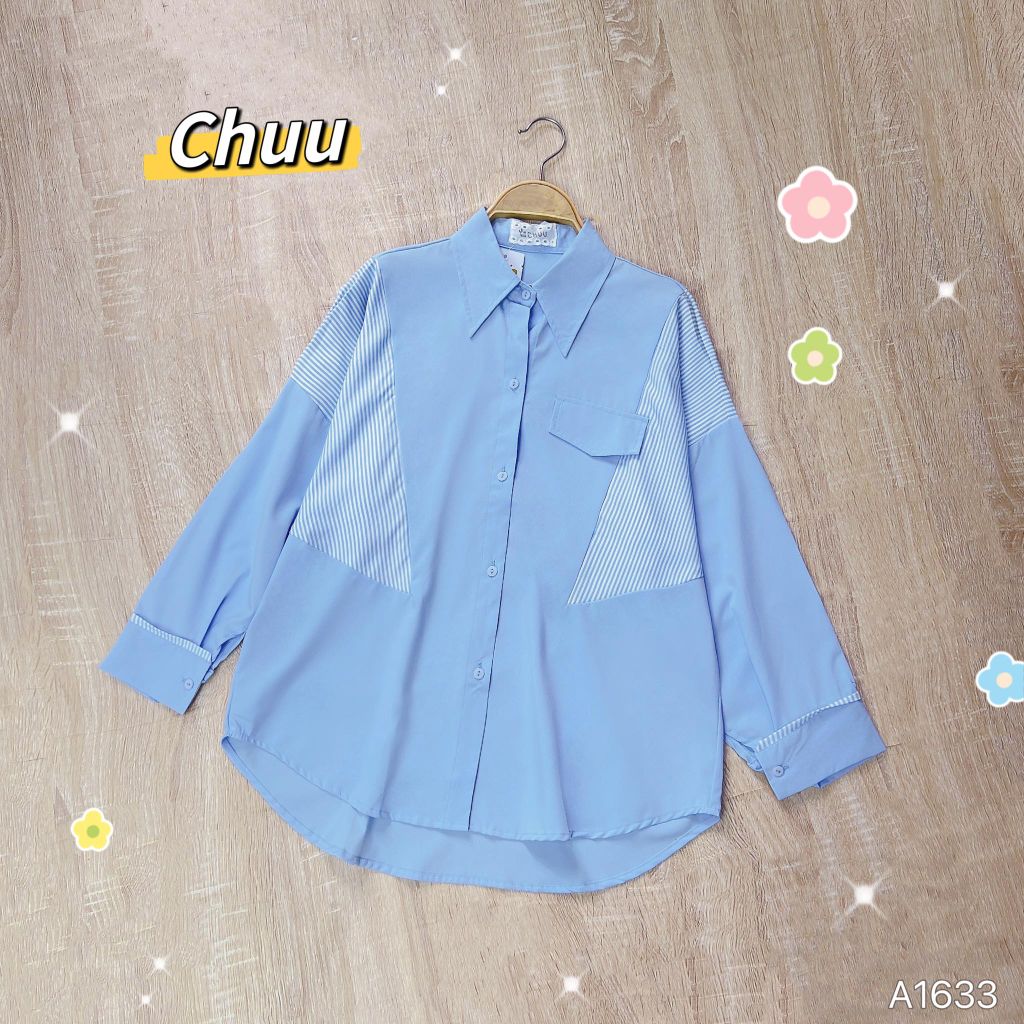 Áo Trơn Mix Sọc Túi Nắp A1633