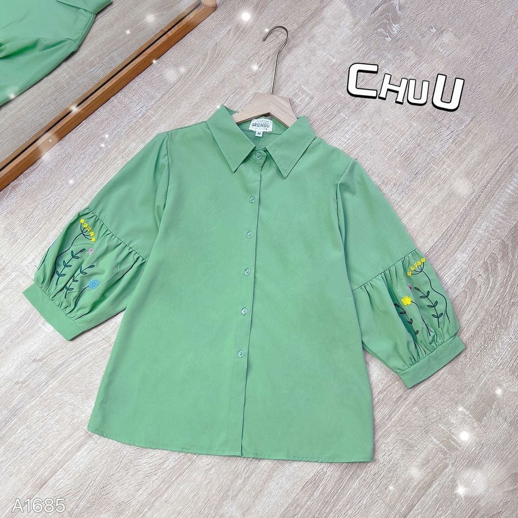 Áo Sơ Mi Tay Bí Thêu A1685