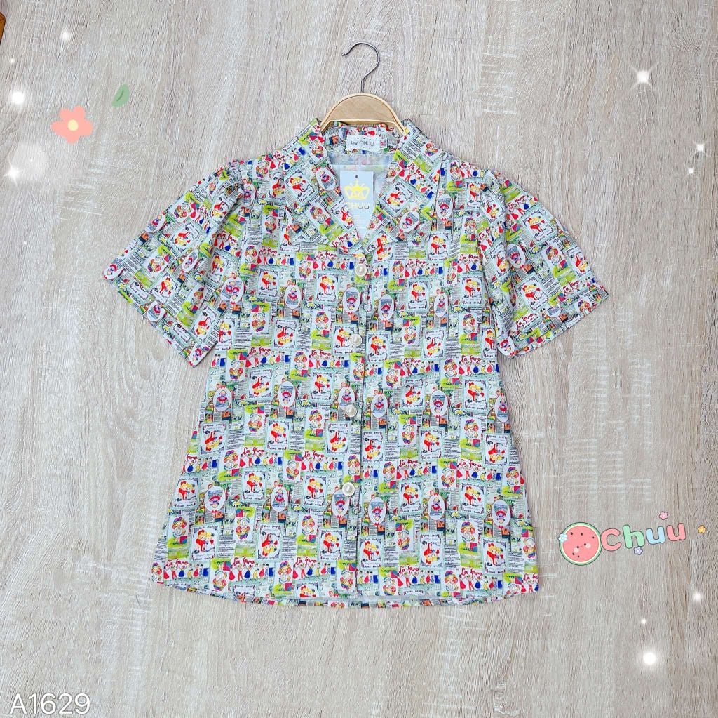 Áo Sơ Mi Cổ Vest Chữ Nhật A1629