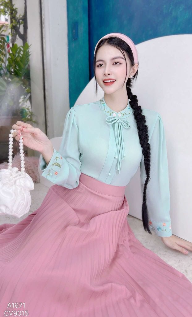 Áo Châu Thêu Hoa Tàu A1671