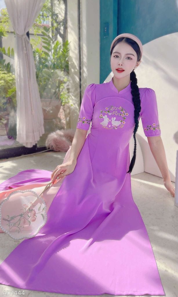 Áo Dài Thỏ Trắng Uyên Ương AD9001.1444 (áo lẻ)