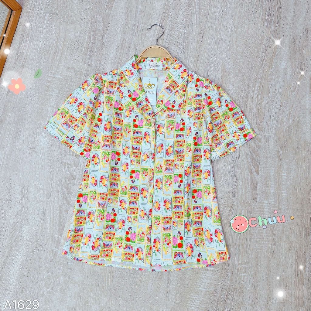 Áo Sơ Mi Cổ Vest Chữ Nhật A1629