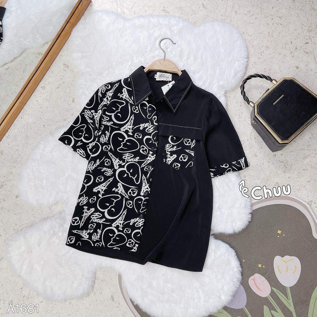Áo Sơ Mi Nửa Họa Tiết A1681