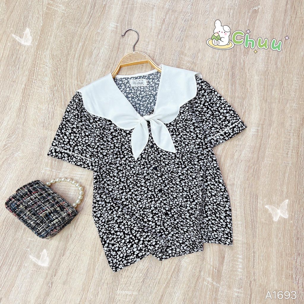 Áo Sơ Mi Cổ Lượn Tai Mèo A1693