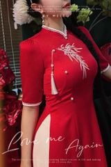 Áo Dài Cành Trúc Đong Đưa (PK) AD1443 (áo lẻ)