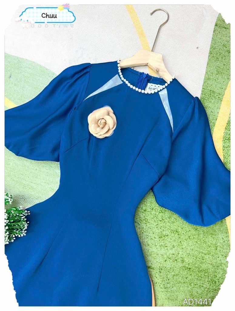 Áo Dài Cổ Ngọc TamZac AD1441 (áo lẻ)