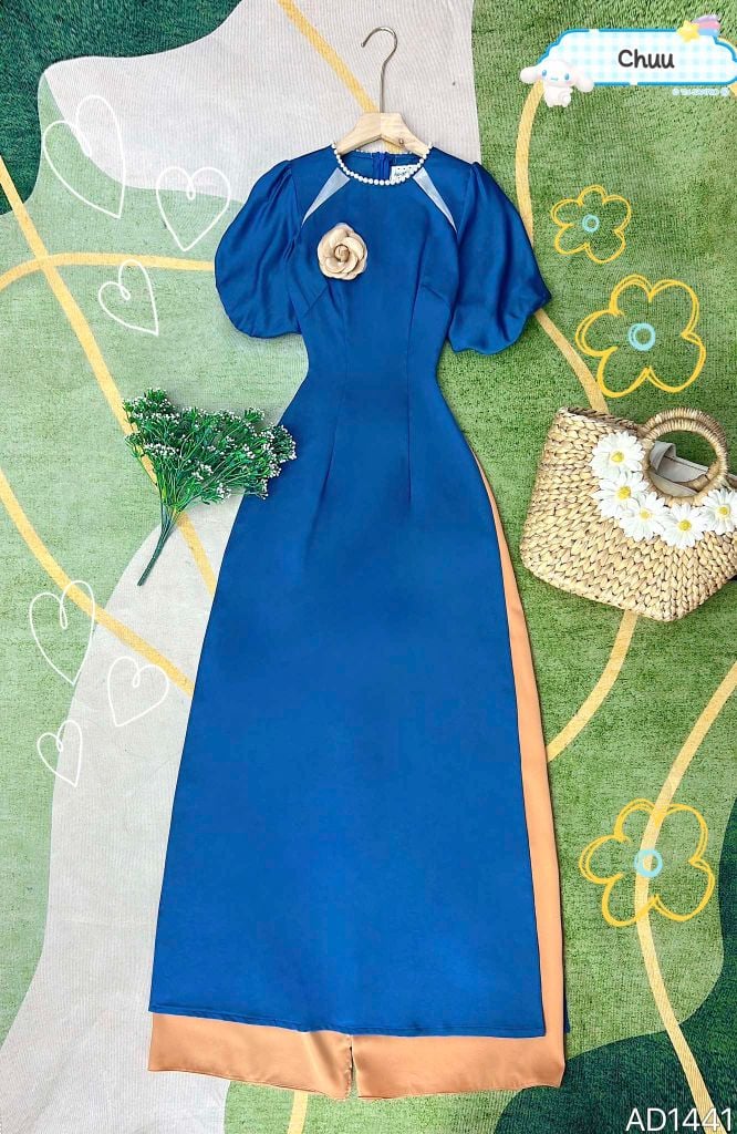 Áo Dài Cổ Ngọc TamZac AD1441 (áo lẻ)