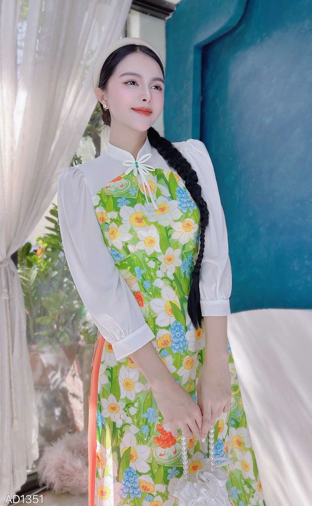 Áo Dài Chuồn Chuồn Xòe Cánh AD9002.1351 (áo lẻ)