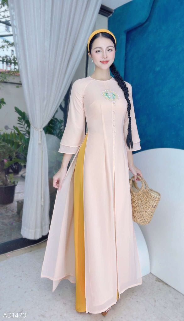 Áo Dài 4T Tứ Thân Đồng Tiền AD1470 (áo lẻ)