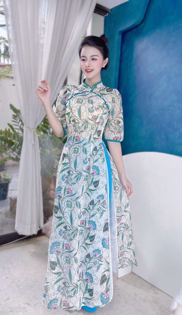 Áo Dài 4T Ngọc Trai Màu AD9176 (áo lẻ)