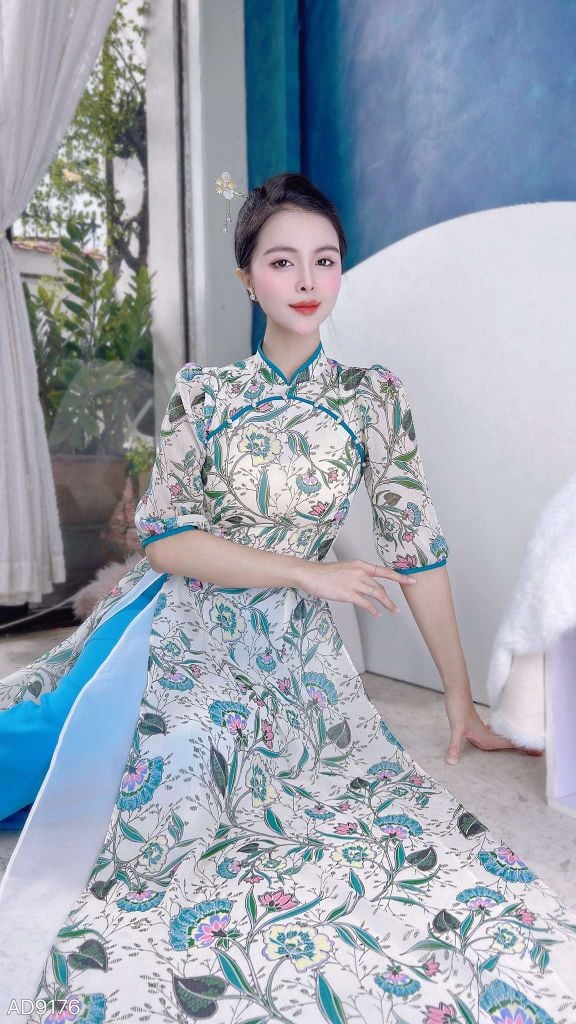 Áo Dài 4T Ngọc Trai Màu AD9176 (áo lẻ)