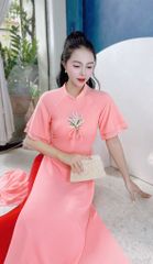 Áo Dài 4 Tà Linh Lan Cột Nơ AD9003.1461 (áo lẻ)