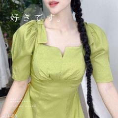 Áo Dài Vân Gỗ Vai Nơ AD1459 (áo lẻ)