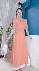 Áo Dài Tằm Gãy Nơ Twins AD1462 (áo lẻ)