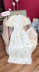 Áo Dài Cổ Xéo Bí Bo AD1404 (áo lẻ)