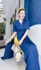 Áo Dài Cổ M Cát Nhung AD1440 (áo lẻ)