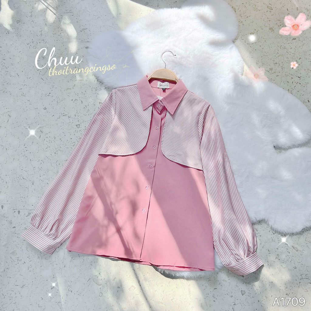 Áo Sơ Mi Giả Khoác Sọc A1709