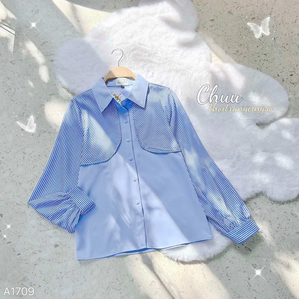 Áo Sơ Mi Giả Khoác Sọc A1709