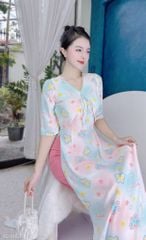 Áo Dài Giả Khoát Cột Nơ AD1464 (áo lẻ)