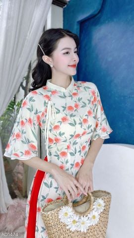 Áo Dài 4 Tà Kiều Nguyệt Nga AD9003.1474 (áo lẻ)