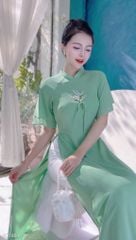 Áo Dài 4 Tà Linh Lan Cột Nơ AD9003.1461 (áo lẻ)