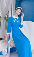 Áo Dài Nơ Trơn Đôi AD1420 (áo lẻ)