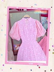 Áo Dài Mango Vân Tròn Tay Bí AD1480 (áo lẻ)