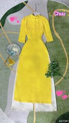 Áo Dài Cổ Trụ Nơ Đôi AD1361 (áo lẻ)