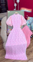 Áo Dài Mango Vân Tròn Tay Bí AD1480 (áo lẻ)