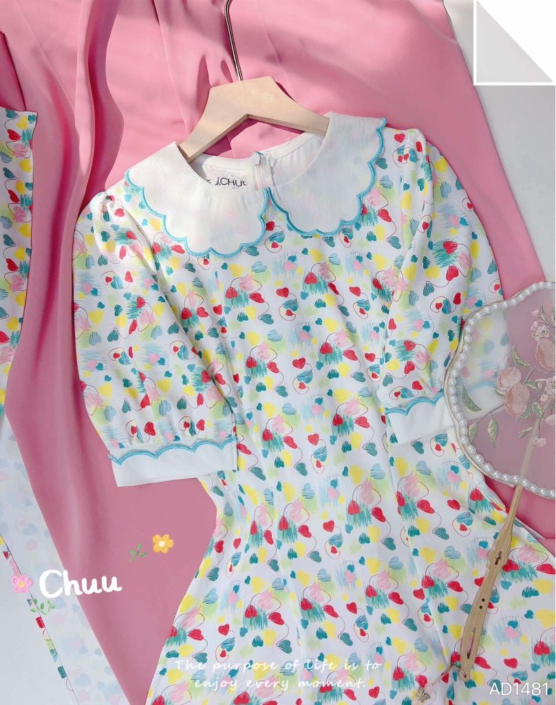 Áo Dài Cổ Mây Disney AD1481 (áo lẻ)